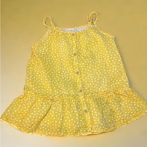 Yellow polka dots summer top